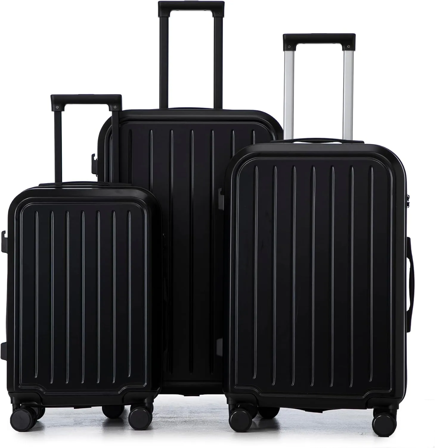 20/24 / 28in Abs Spinner Wheel Luggage, Carry-on Suitcase With Cup Holder & Usb Port  Durable Black Hardshell Suitcase For Travel