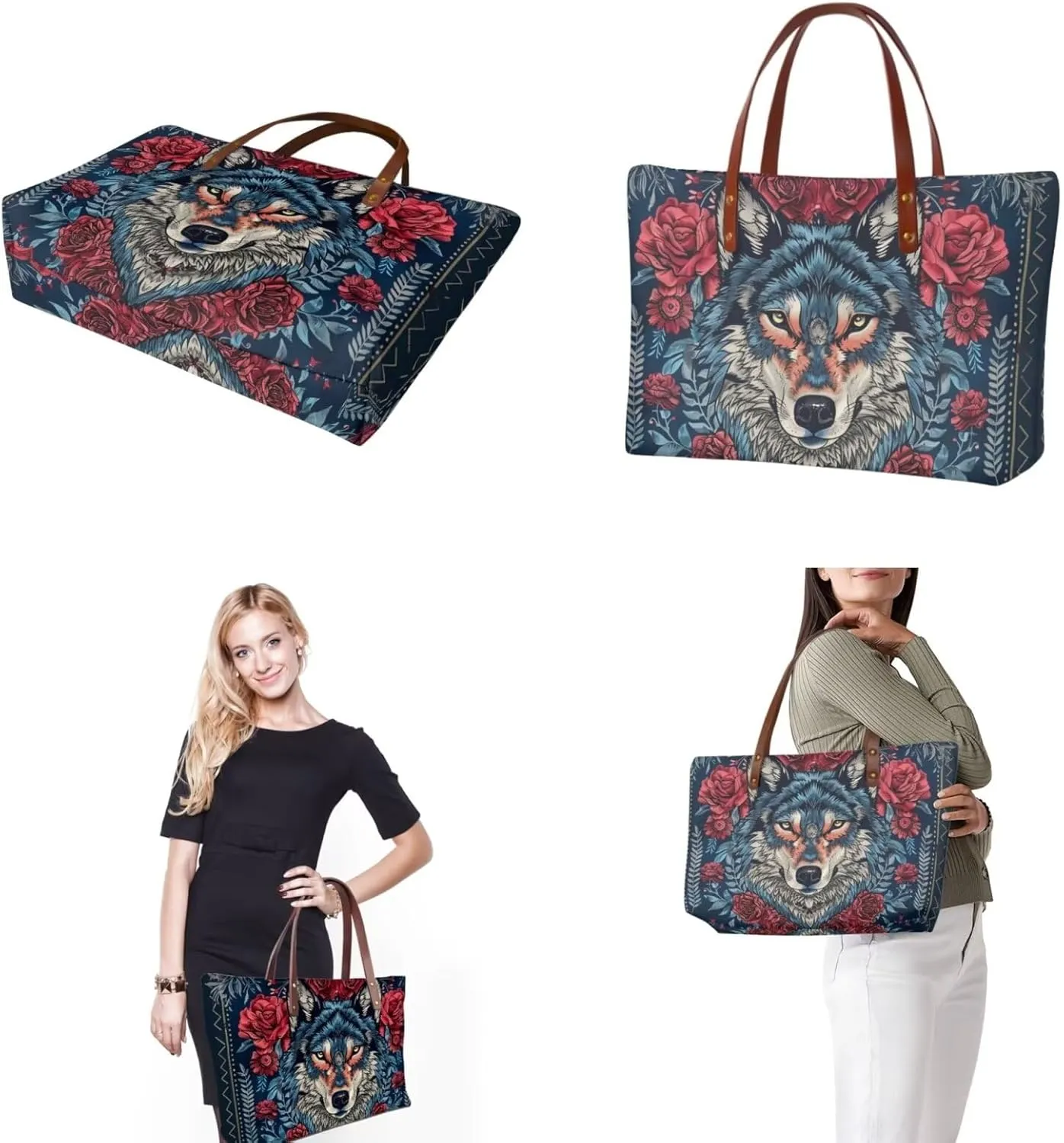 3PCS Tote Bag with Wallet, Purse and Wallet Set for Women Large Top Handle Purse Casual Satchel Handbag