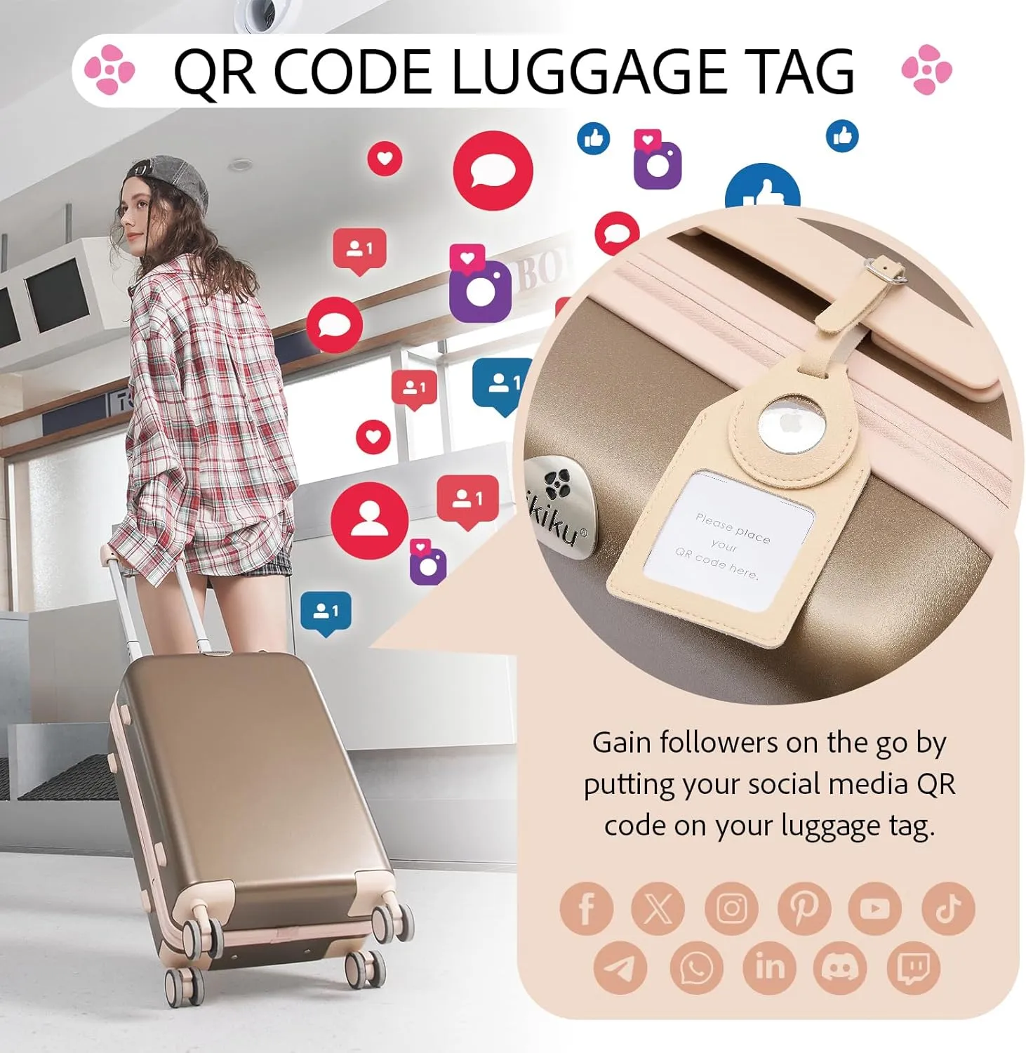 4-Piece Lightweight Luggage Sets for Women, Hardshell Spinner Suitcase with TSA Lock, Expandable Duffel Bag, Luggage Strap, and Leather TagTitanium Gold, 20inch)