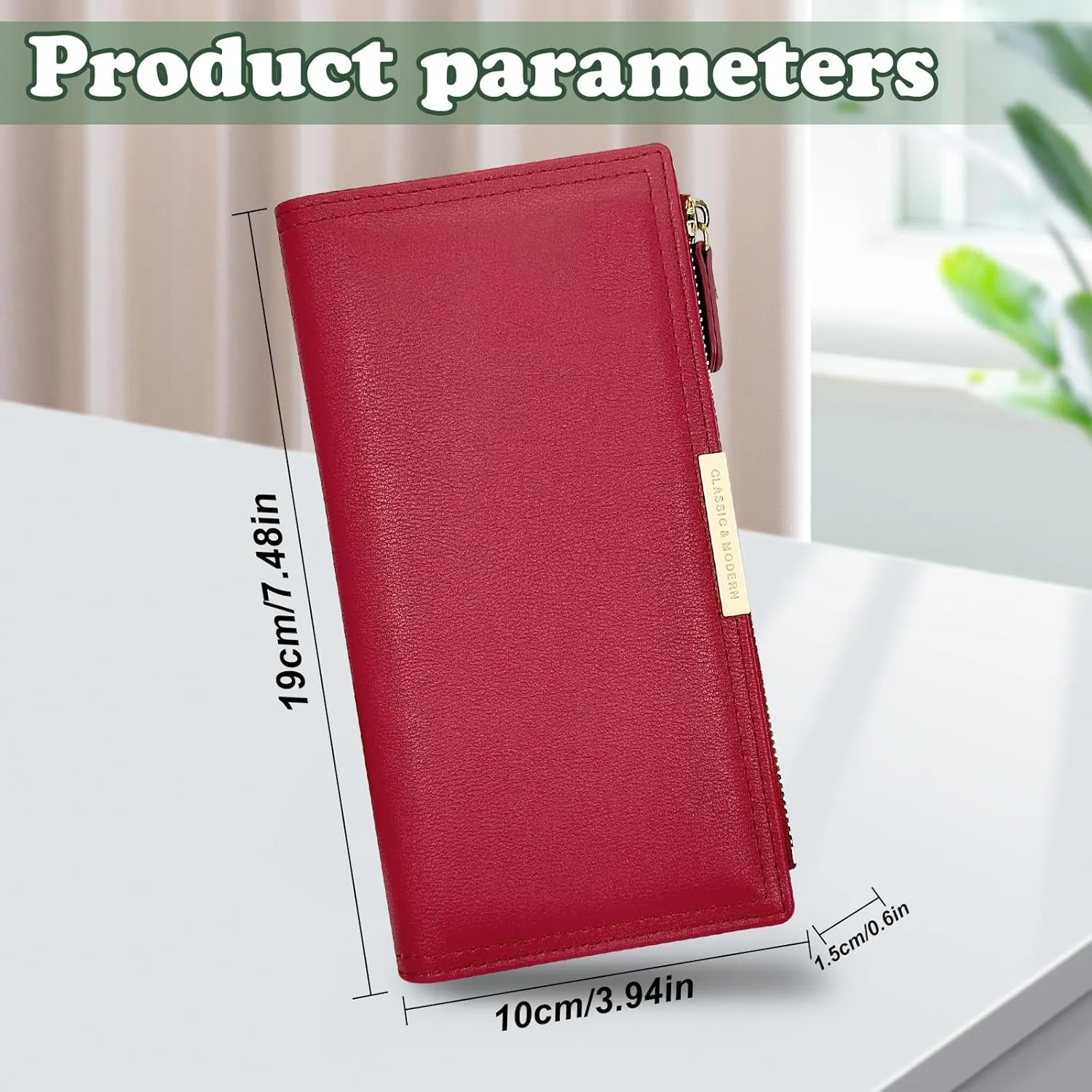 AdiStylinno Women's Wallet Large Capacity Long Slim Wallet Women's Multifunctional Wallet PU Leather Wallet with Zip Coin Pocket Multi Slots Cash Compartments ID Window