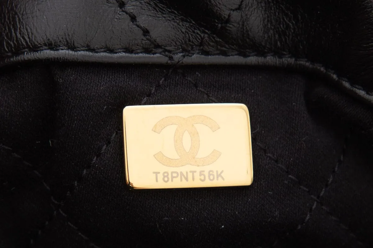 Chanel 22 2023 Black Calfskin Leather Backpack
