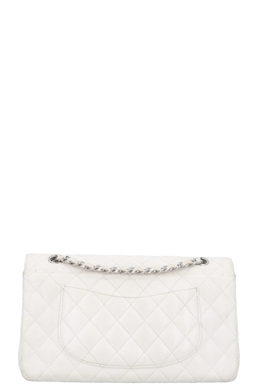 CHANEL Classic Double Flap Bag Medium White