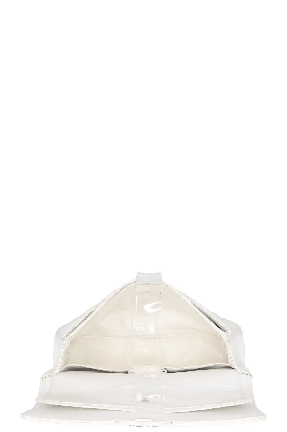 CHANEL Classic Double Flap Bag Medium White