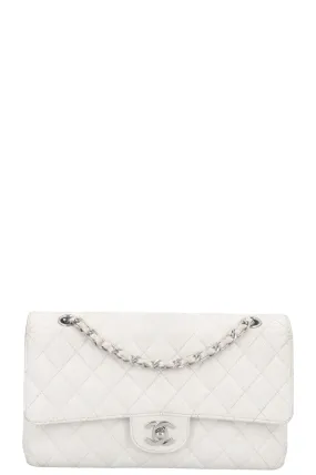 CHANEL Classic Double Flap Bag Medium White