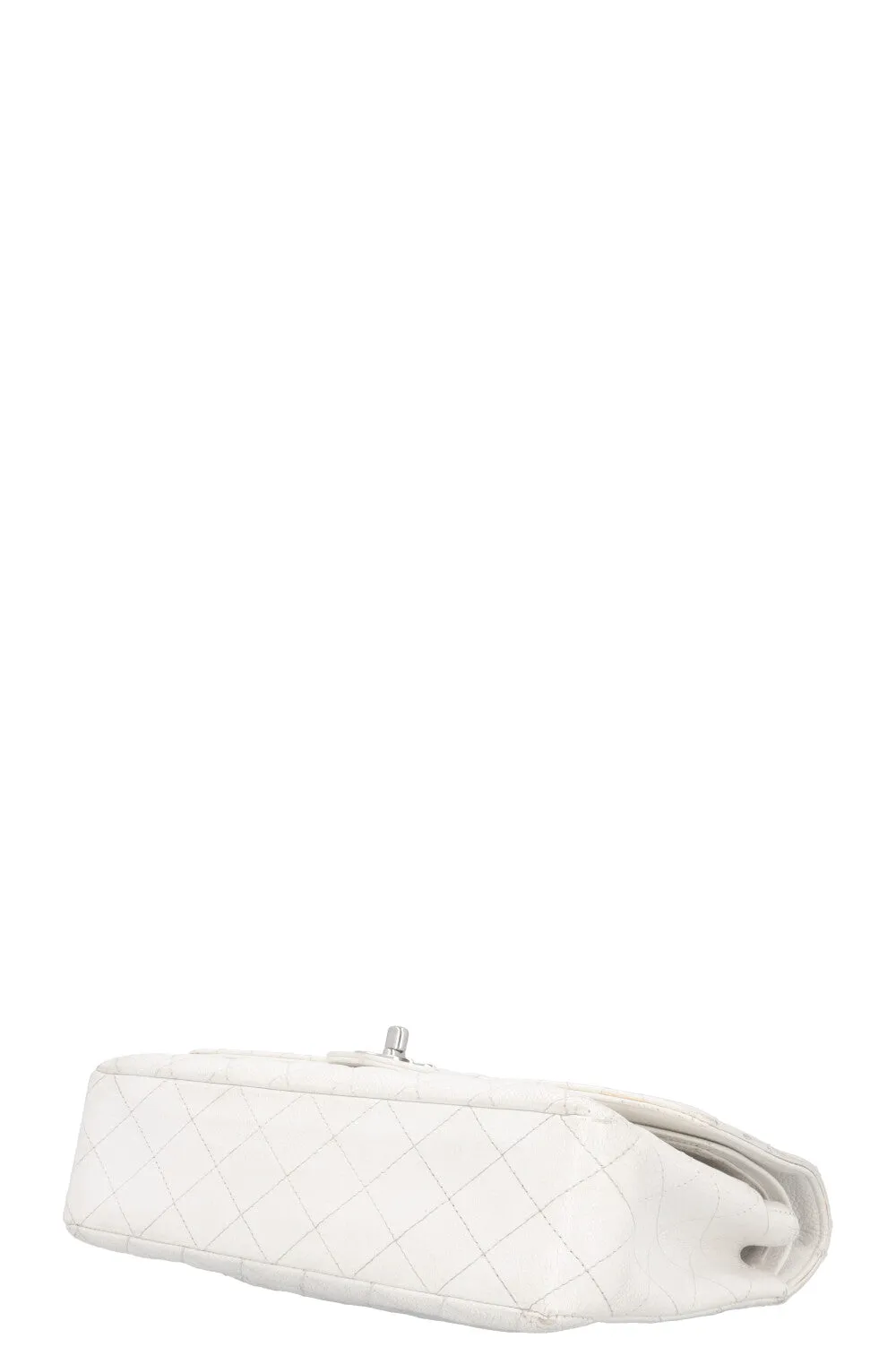 CHANEL Classic Double Flap Bag Medium White