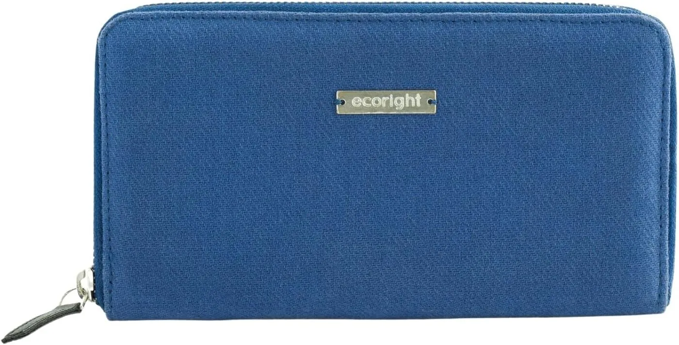 Ecoright Canvas Wallet for Women, Compact Wallet with Passport, Credit Card Holder, Coin Pouch, Women Wallet with Zipper, Blue Lagoon, One Size, Casual