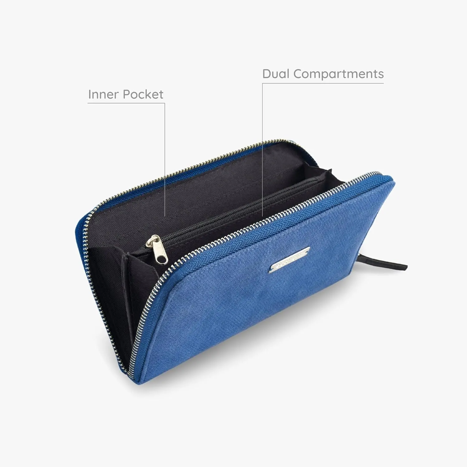 Ecoright Canvas Wallet for Women, Compact Wallet with Passport, Credit Card Holder, Coin Pouch, Women Wallet with Zipper, Blue Lagoon, One Size, Casual