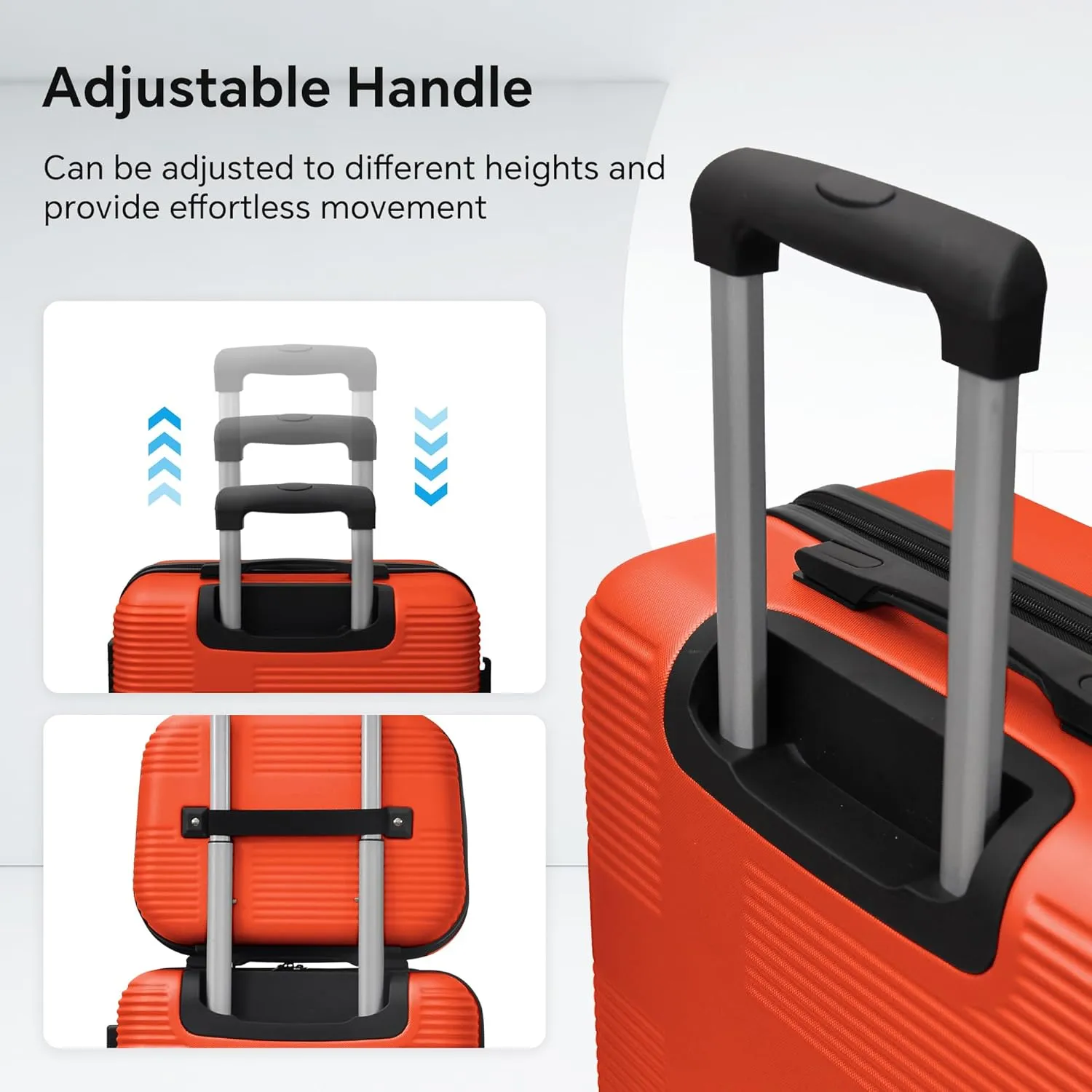Hardshell Luggage Sets 4 Piece,Lightweight Luggage sets with Spinner Wheels,Travel Rolling Suitcase Clearance with TSA Lock for Women Men,Orange(12/20/24/28inch)