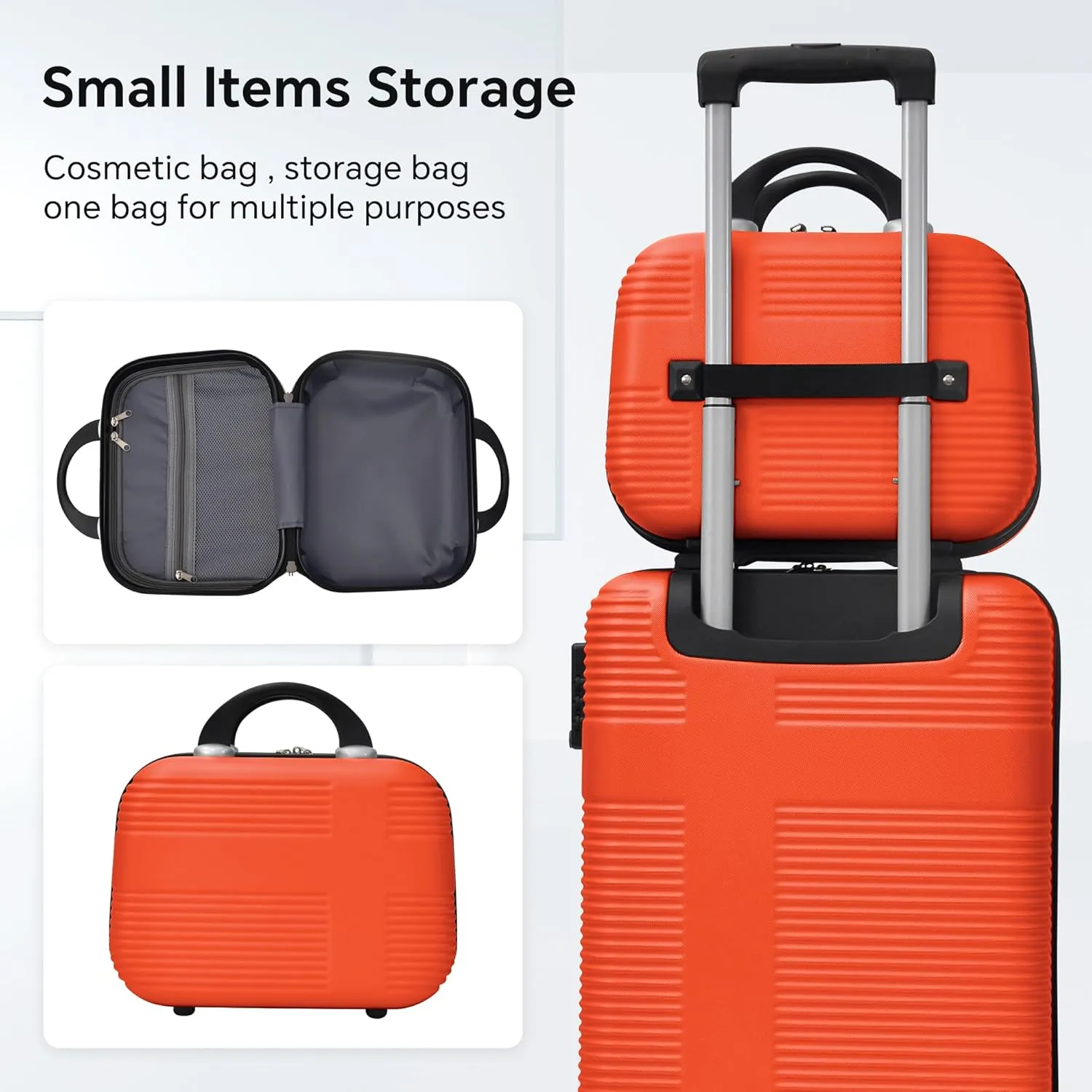 Hardshell Luggage Sets 4 Piece,Lightweight Luggage sets with Spinner Wheels,Travel Rolling Suitcase Clearance with TSA Lock for Women Men,Orange(12/20/24/28inch)