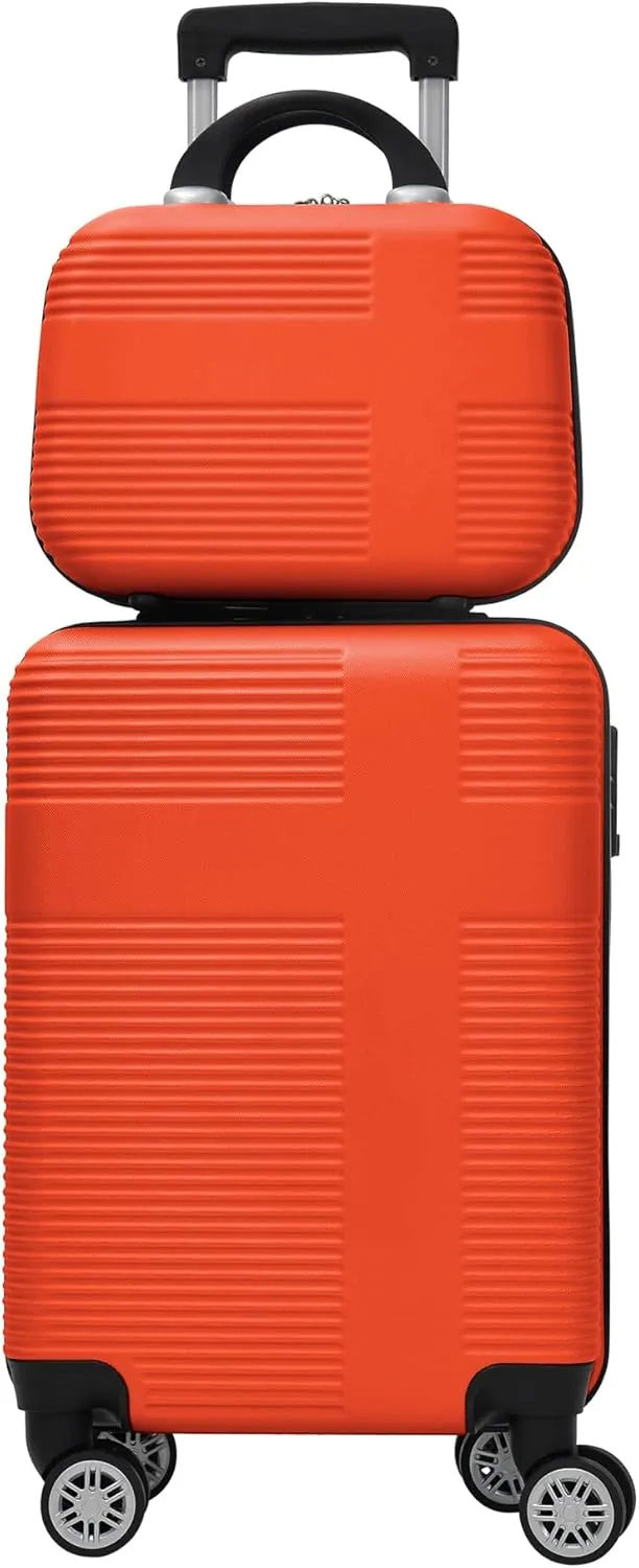 Hardshell Luggage Sets 4 Piece,Lightweight Luggage sets with Spinner Wheels,Travel Rolling Suitcase Clearance with TSA Lock for Women Men,Orange(12/20/24/28inch)