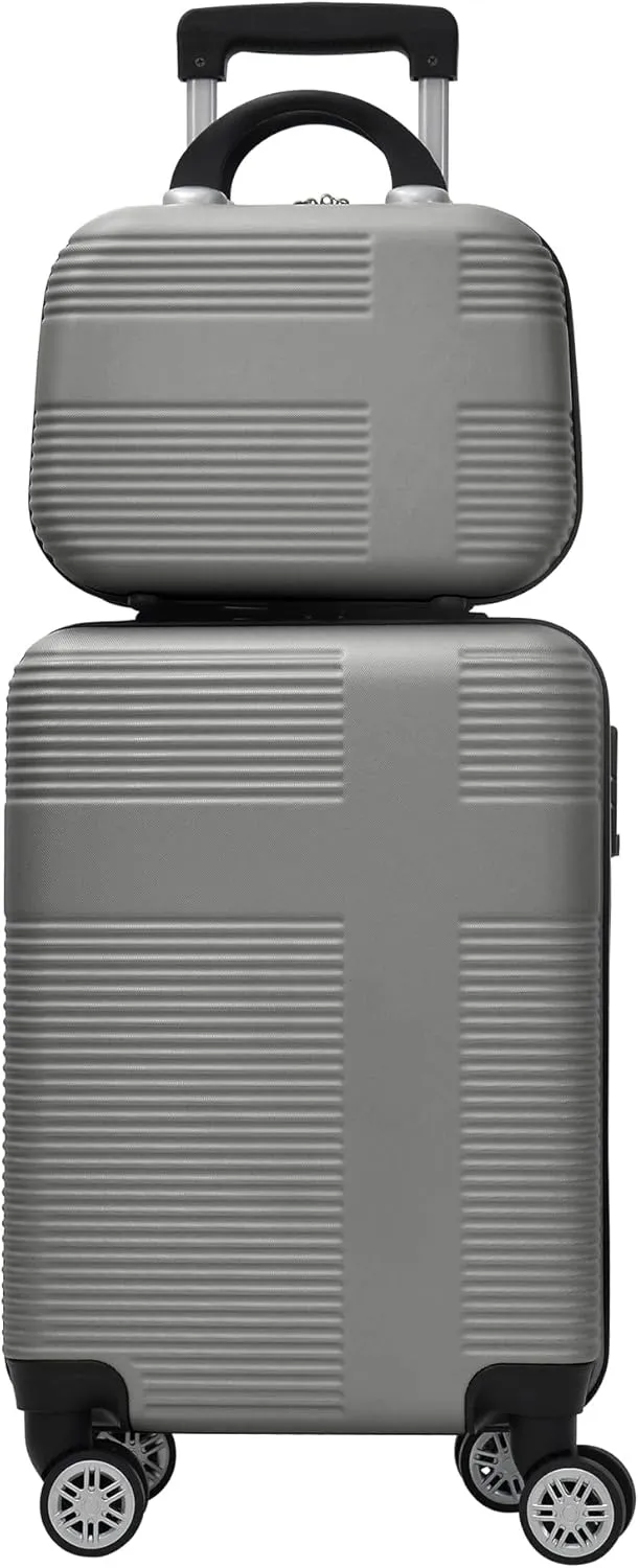 Hardshell Luggage Sets 4 Piece,Lightweight Luggage sets with Spinner Wheels,Travel Rolling Suitcase Clearance with TSA Lock for Women Men,Silver Grey(12/20/24/28inch)