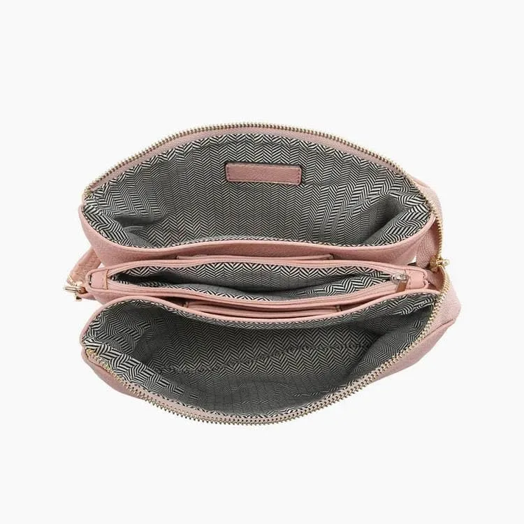 JEN & CO. Izzy Vegan Leather Crossbody Bags Clutch Purses Wristlet Wallet Shoulder Handbag with Guitar Strap for Women