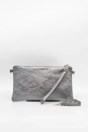 Lederclutch KAIA in Glanz-Optik