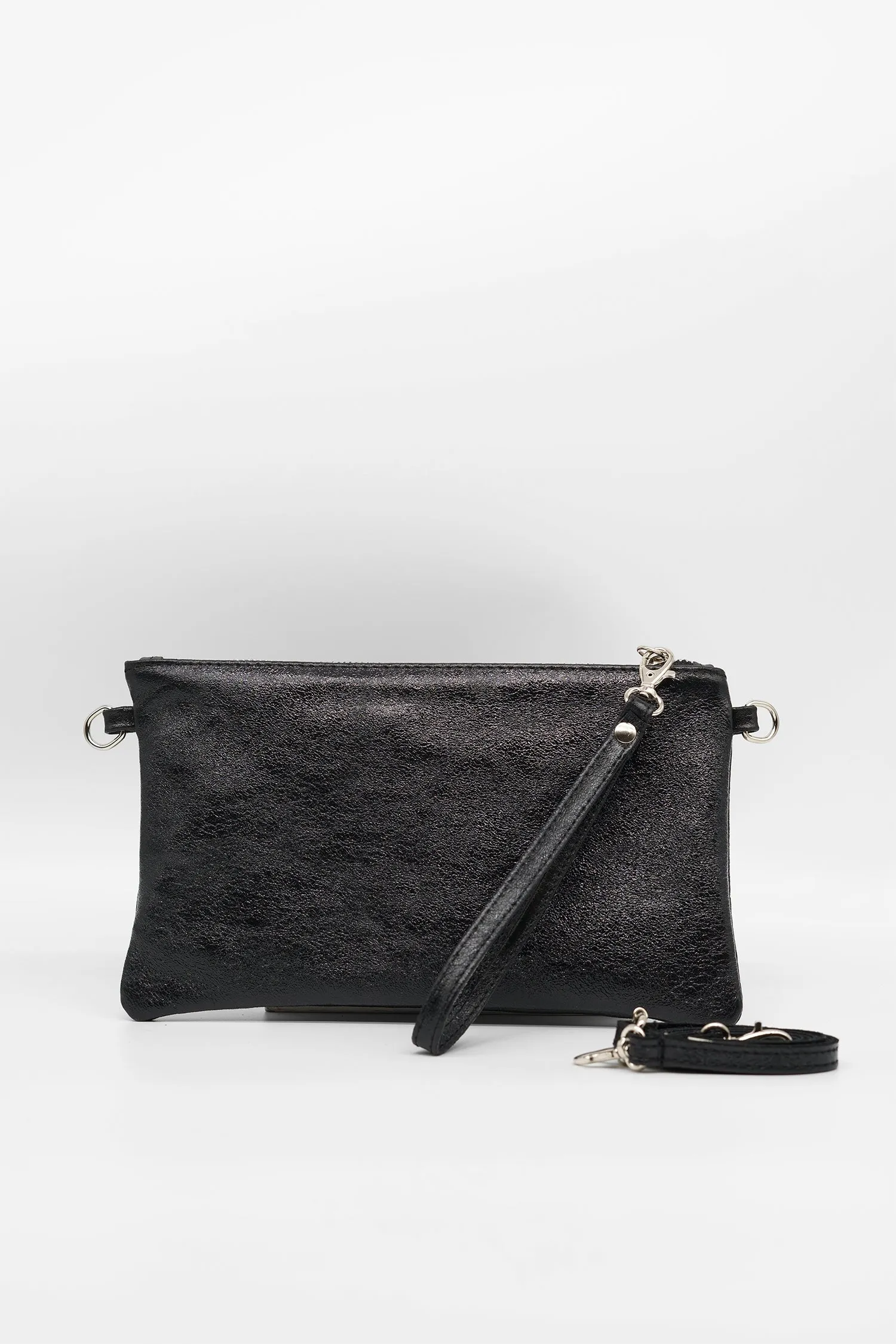 Lederclutch KAIA in Glanz-Optik