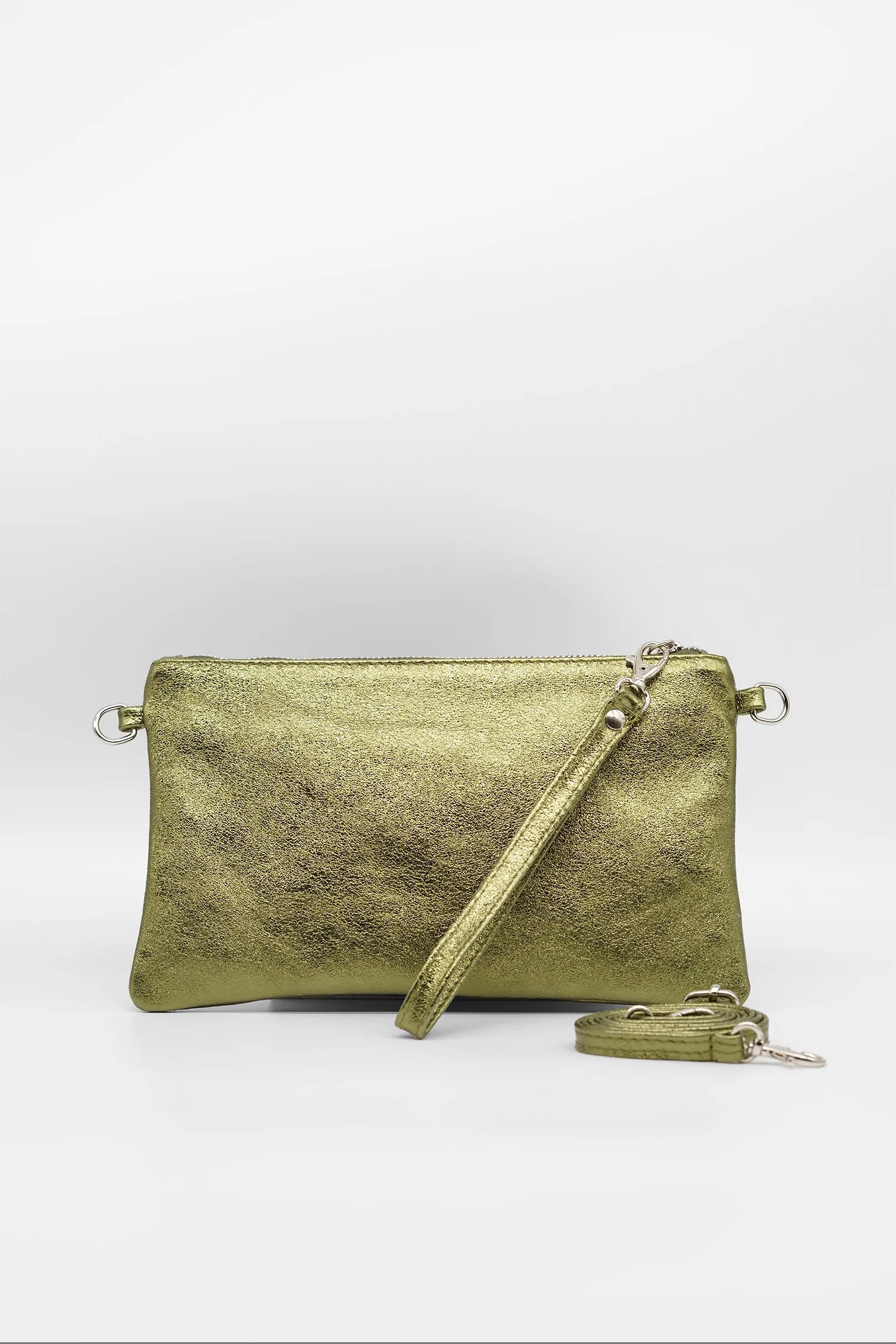 Lederclutch KAIA in Glanz-Optik