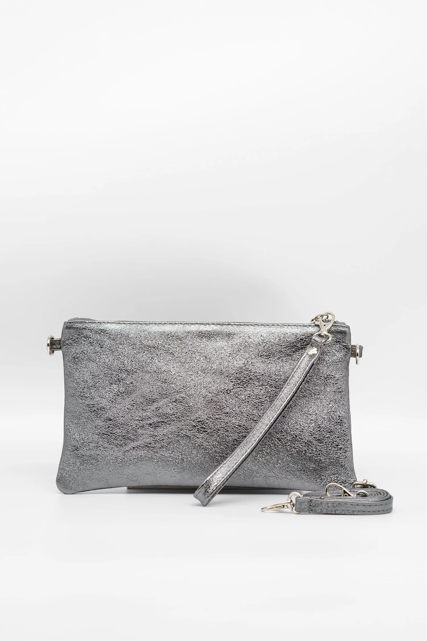 Lederclutch KAIA in Glanz-Optik
