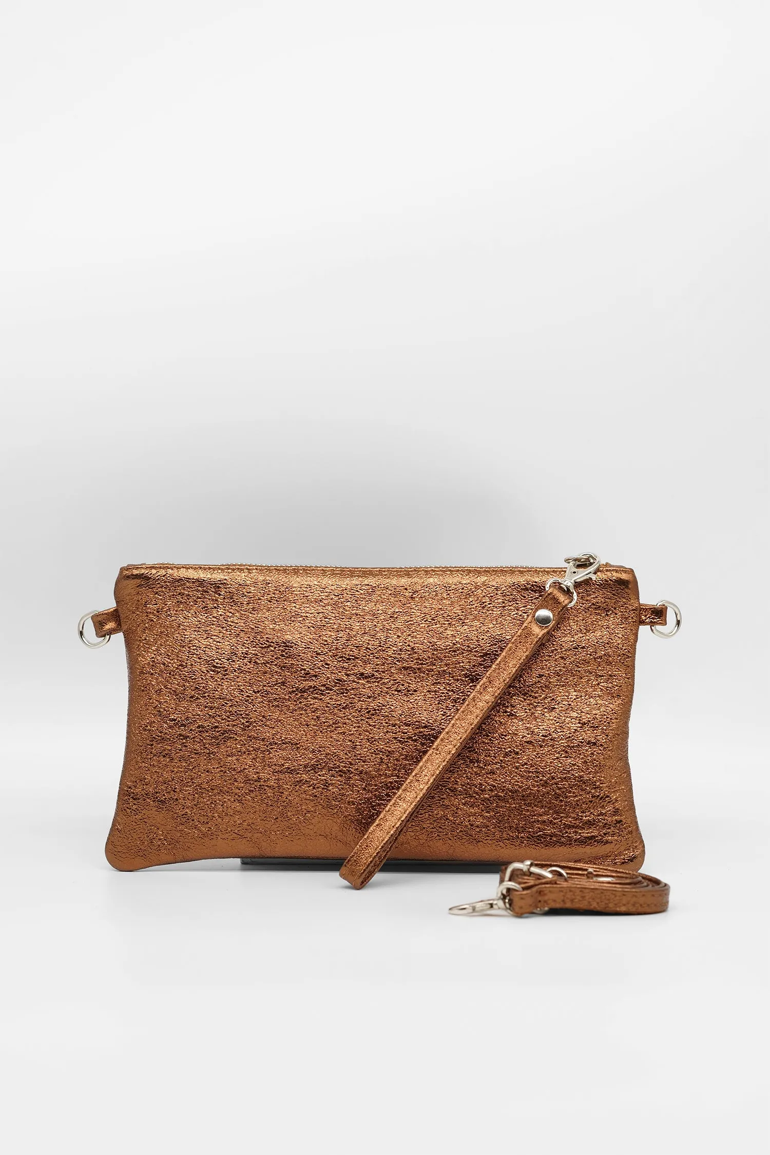 Lederclutch KAIA in Glanz-Optik