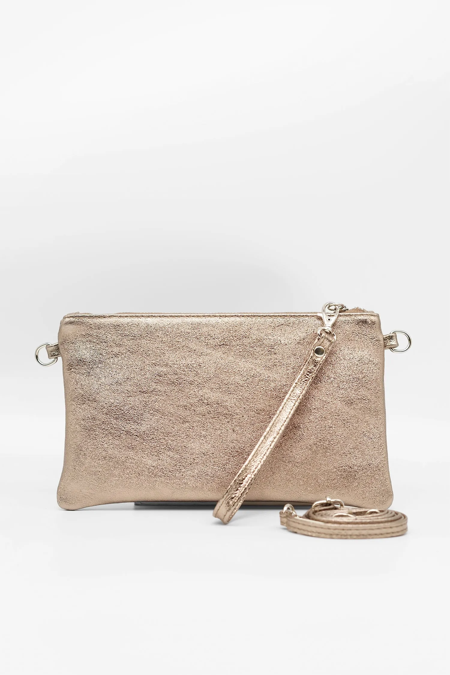 Lederclutch KAIA in Glanz-Optik