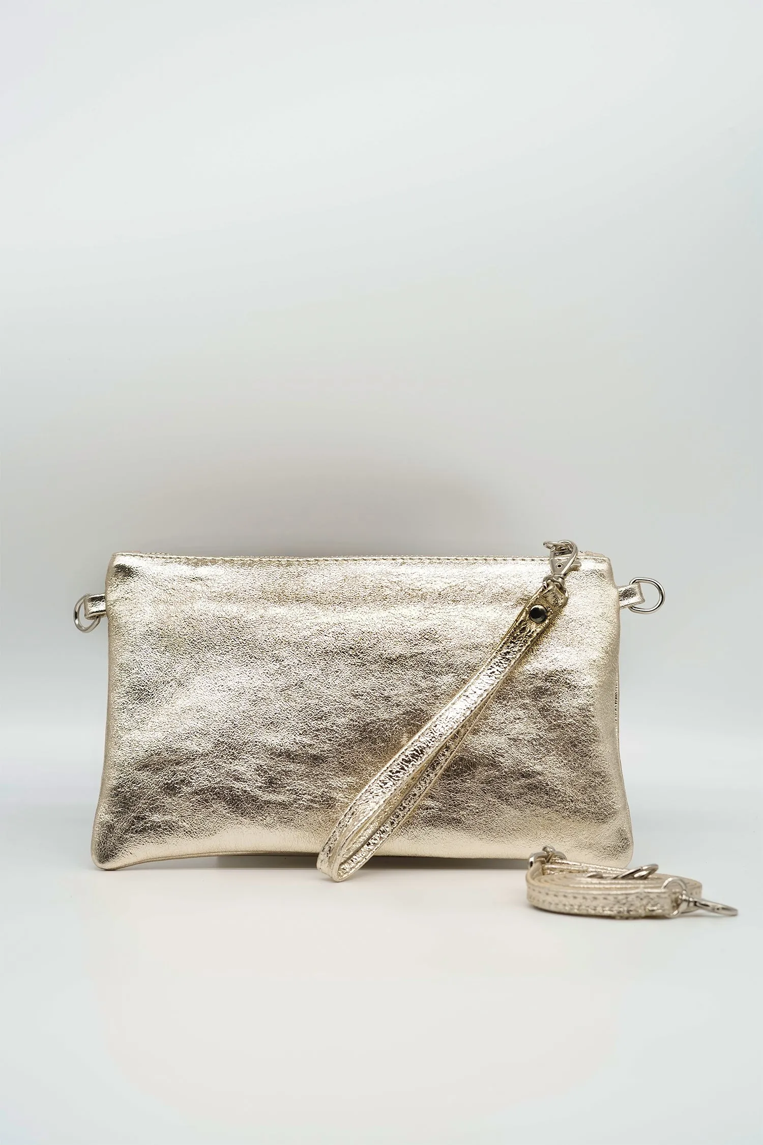 Lederclutch KAIA in Glanz-Optik