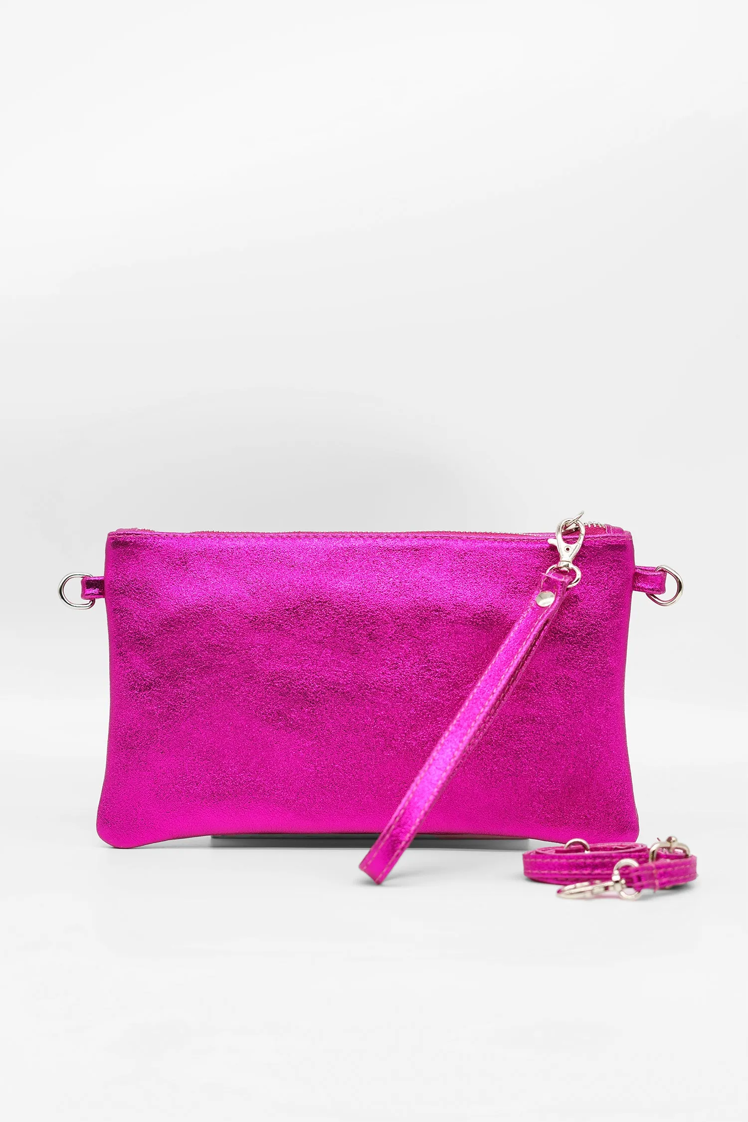 Lederclutch KAIA in Glanz-Optik