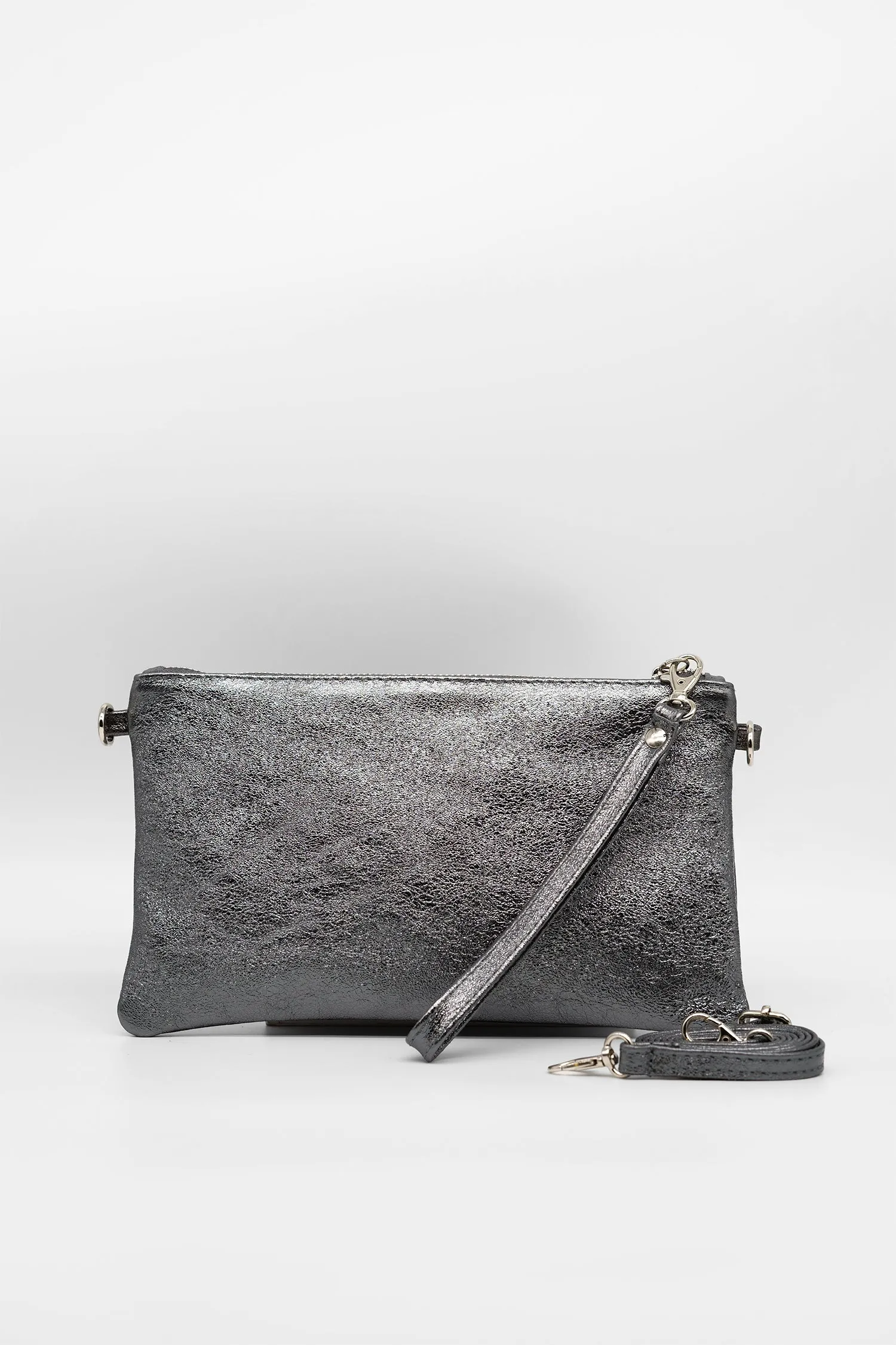 Lederclutch KAIA in Glanz-Optik
