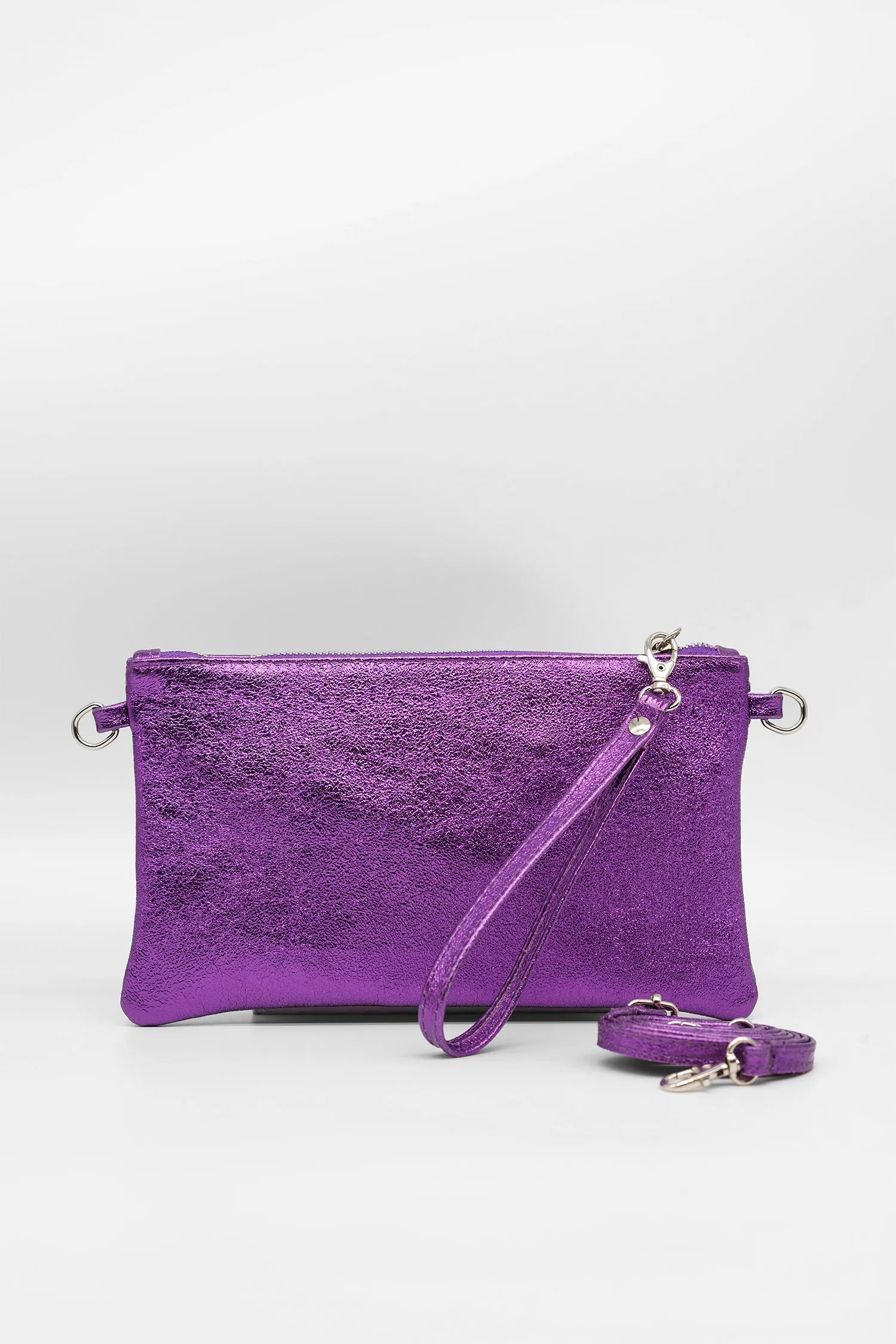 Lederclutch KAIA in Glanz-Optik