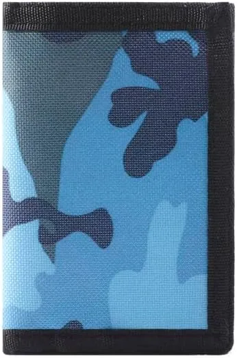 Nitort Wallet, Canvas Outdoor Sports Wallets for Kid, Lovely Wallet with Zipper for Kids- Front Pocket Wallet with Magic Sticker, 1-Blue, Kids, Casual