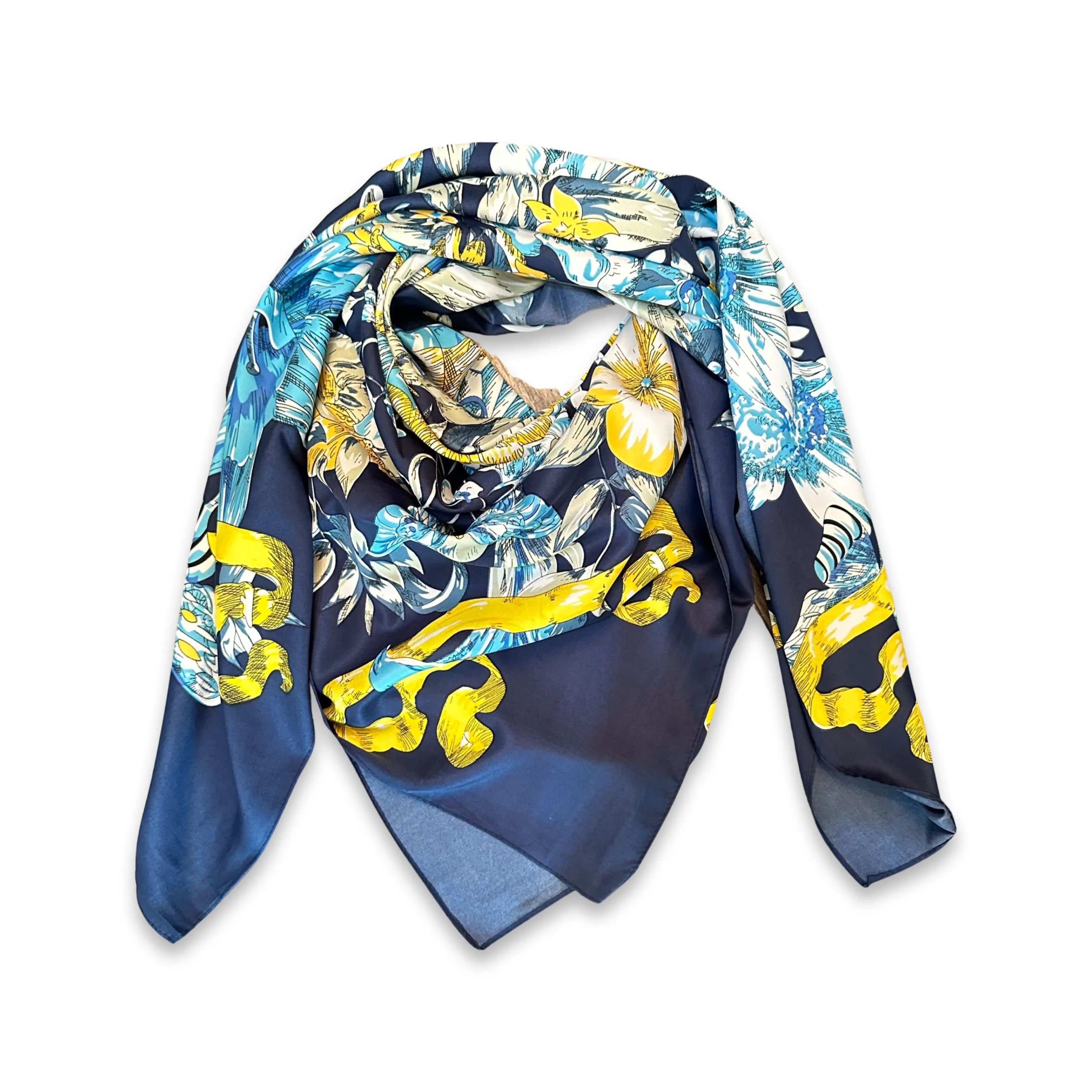 Noellery Flower Silk Scarf