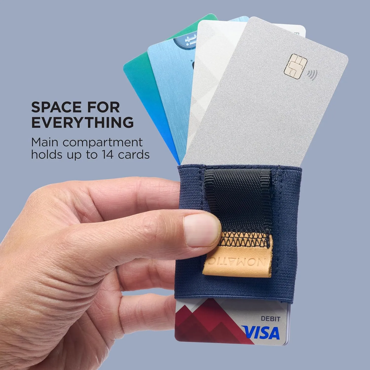 NOMATIC Wallet for Men and Women: Slim Minimalistic Wallet with Durable Materials, Easy Access Pull Tab, Cash Pocket, and Holds 4-14 Cards  Perfect for Professional or Casual Use