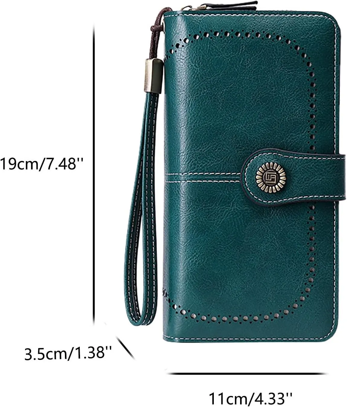 Rfid Wallet Women, Leather Wristlet Wallets, Bifold Rfid Blocking Large Capacity Zip Around Credit Card Wallet Clutch Purses