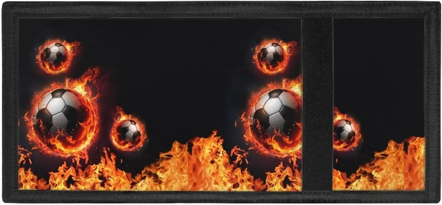Rnyleeg Kids Wallet for Boys & Girls,Sport Theme Trifold Wallet with Coin Pocket,Cash Pocket Novelty Wallet for Childrens Gifts, ball-30, Casual
