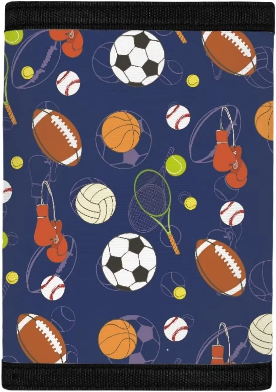 Rnyleeg Kids Wallet for Boys & Girls,Sport Theme Trifold Wallet with Coin Pocket,Cash Pocket Novelty Wallet for Childrens Gifts, blue, Casual