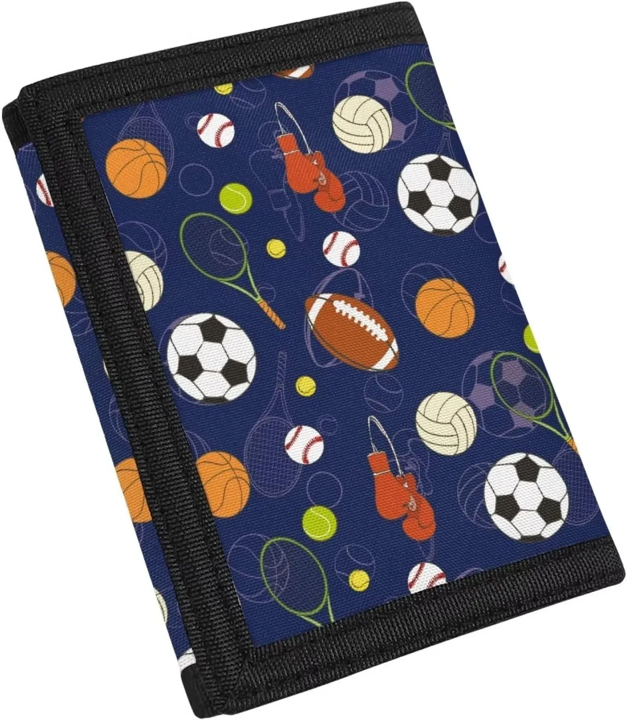 Rnyleeg Kids Wallet for Boys & Girls,Sport Theme Trifold Wallet with Coin Pocket,Cash Pocket Novelty Wallet for Childrens Gifts, blue, Casual