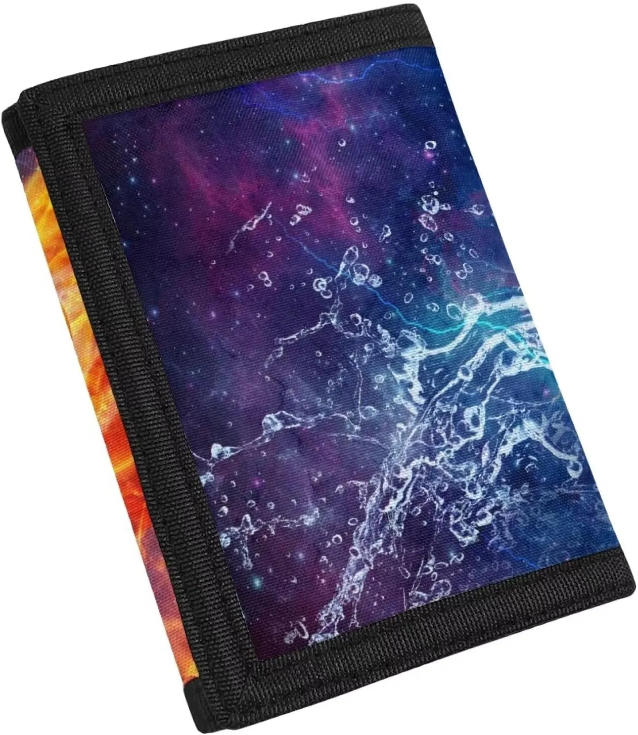 Rnyleeg Kids Wallet for Boys & Girls,Sport Theme Trifold Wallet with Coin Pocket,Cash Pocket Novelty Wallet for Childrens Gifts, Fire American Football, Casual