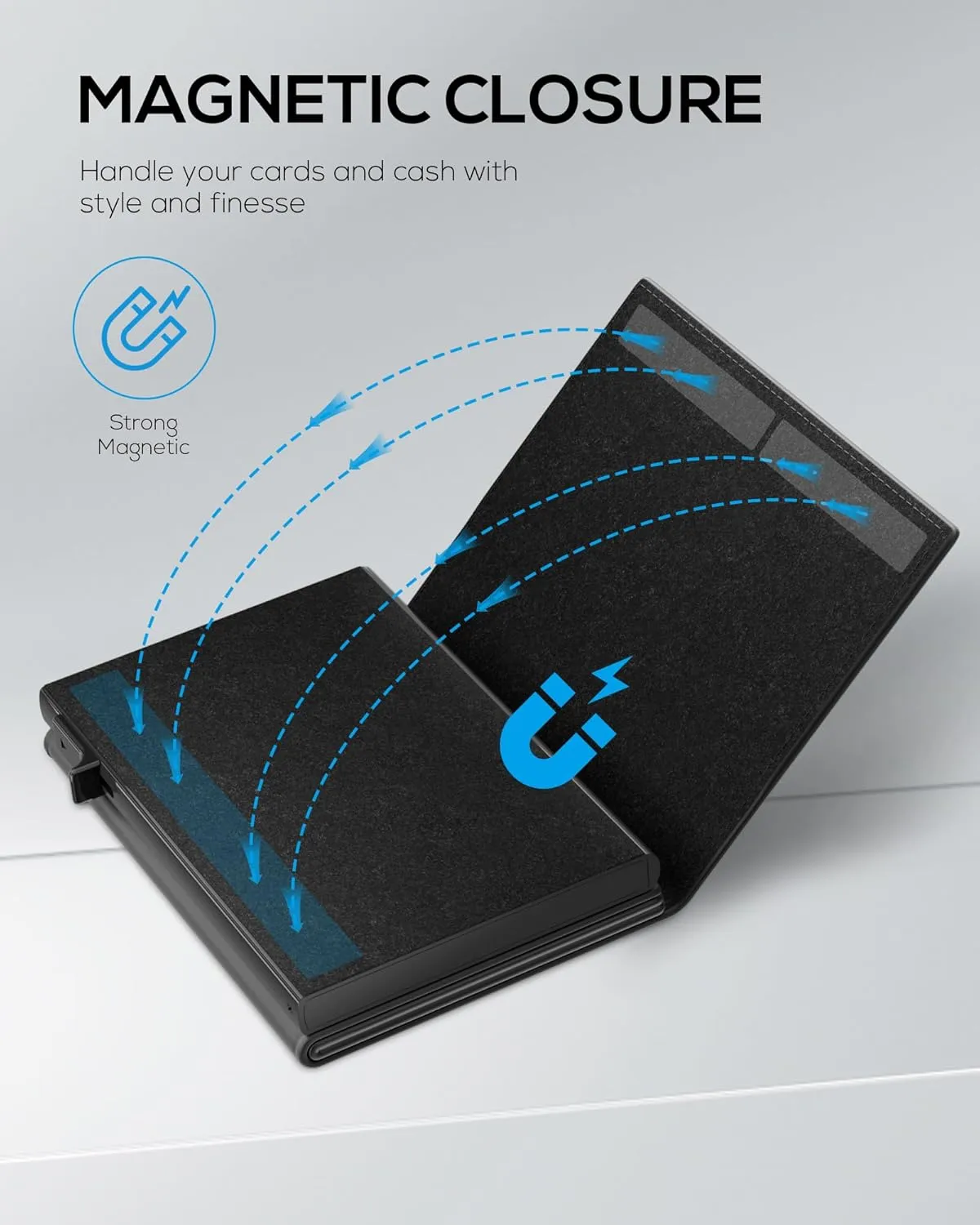 ROYAL KIT Mens Wallet Card Holder - Smart Wallet for Men, Pop Up Card Case, Top Grain Leather, RFID Blocking, Slim, Minimalist, Ultra-Thin, Front Pocket, 12 Card Capacity | ID Window | Cash Slot,