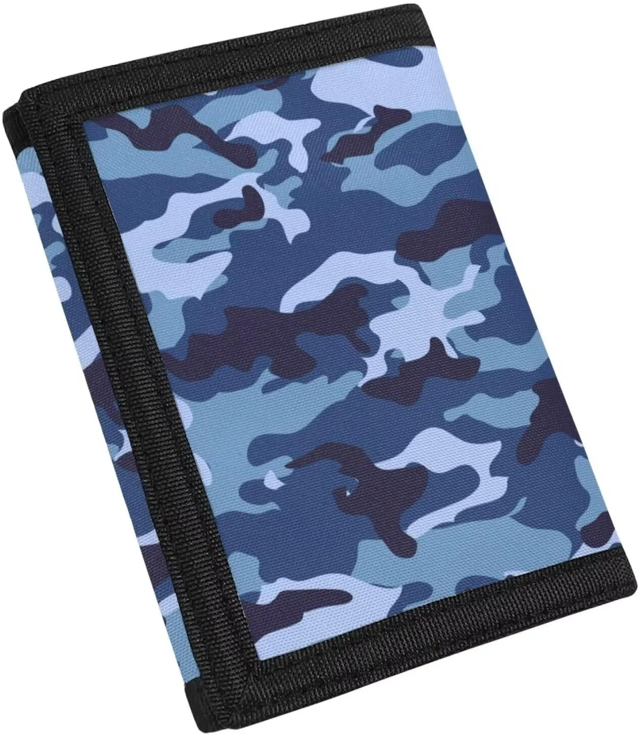 Rshubino Boys Wallets for Kids 4-18 Trifold Wallet with Coins Pocket Cards Holder Kids Wallet for Boys Novelty Wallet, Blue Camo, Casual