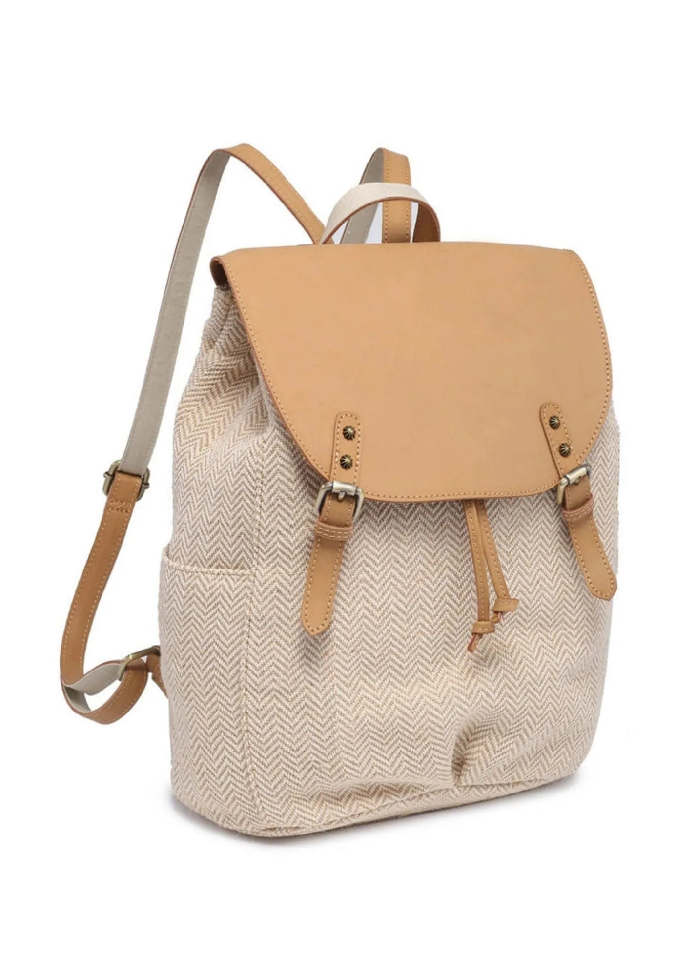 Tatum Canvas Backpack With Flap over