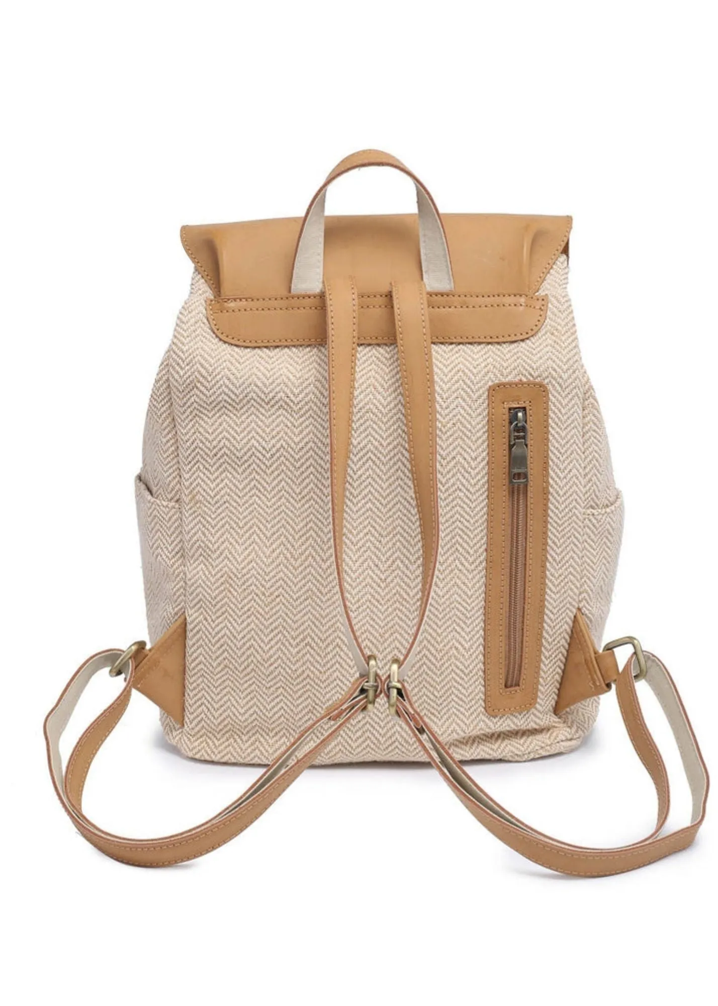 Tatum Canvas Backpack With Flap over
