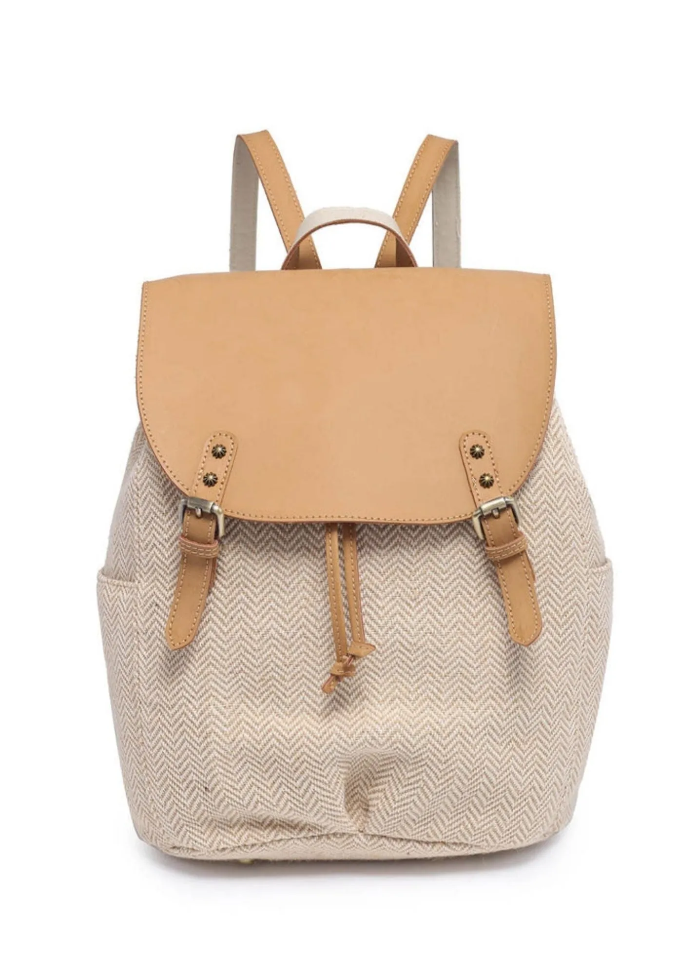 Tatum Canvas Backpack With Flap over