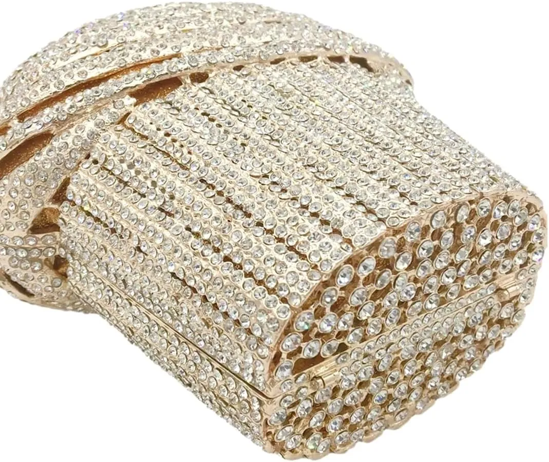 Women Ice Cream Crystal Evening Bag Luxury Rhinestone Clutch Wedding Party Minaudiere Purse and Handbag for Cocktail