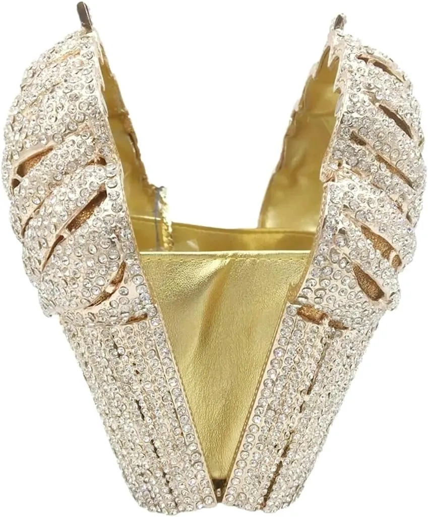Women Ice Cream Crystal Evening Bag Luxury Rhinestone Clutch Wedding Party Minaudiere Purse and Handbag for Cocktail
