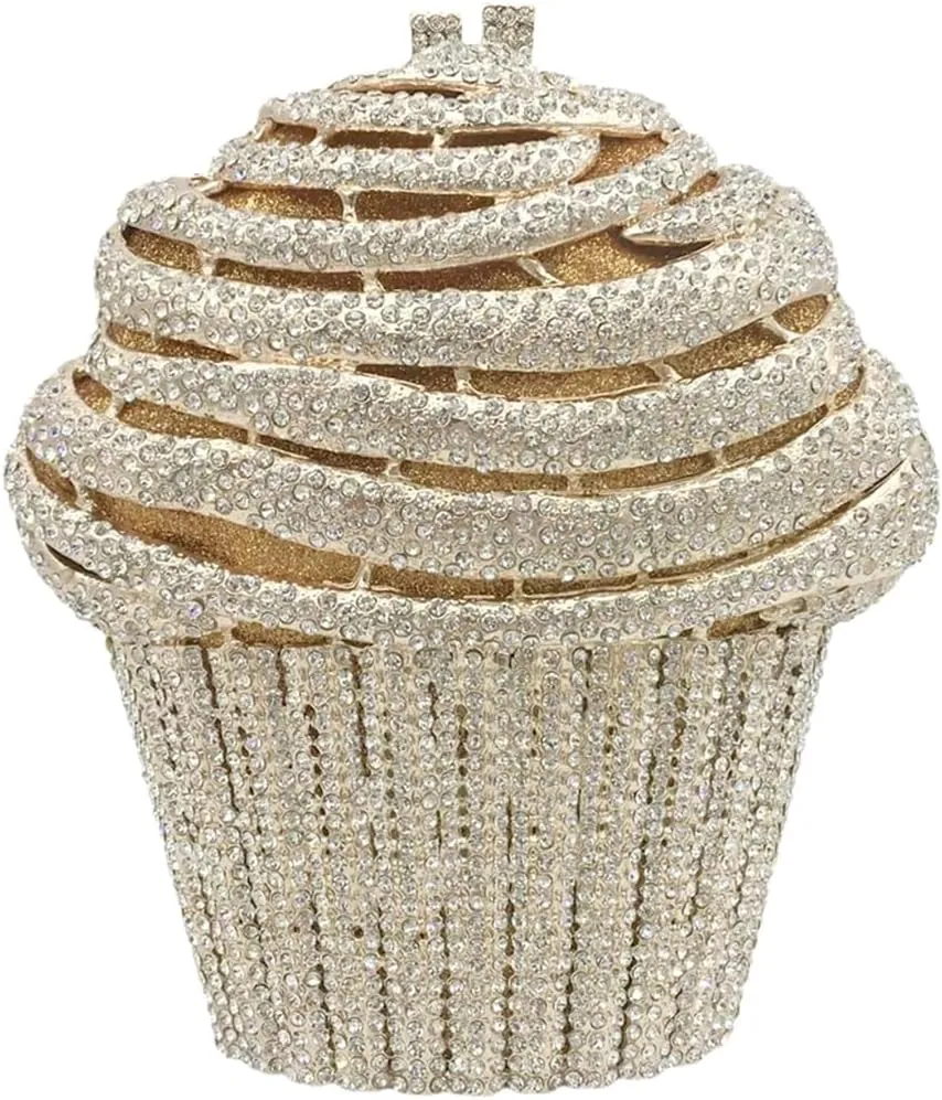 Women Ice Cream Crystal Evening Bag Luxury Rhinestone Clutch Wedding Party Minaudiere Purse and Handbag for Cocktail