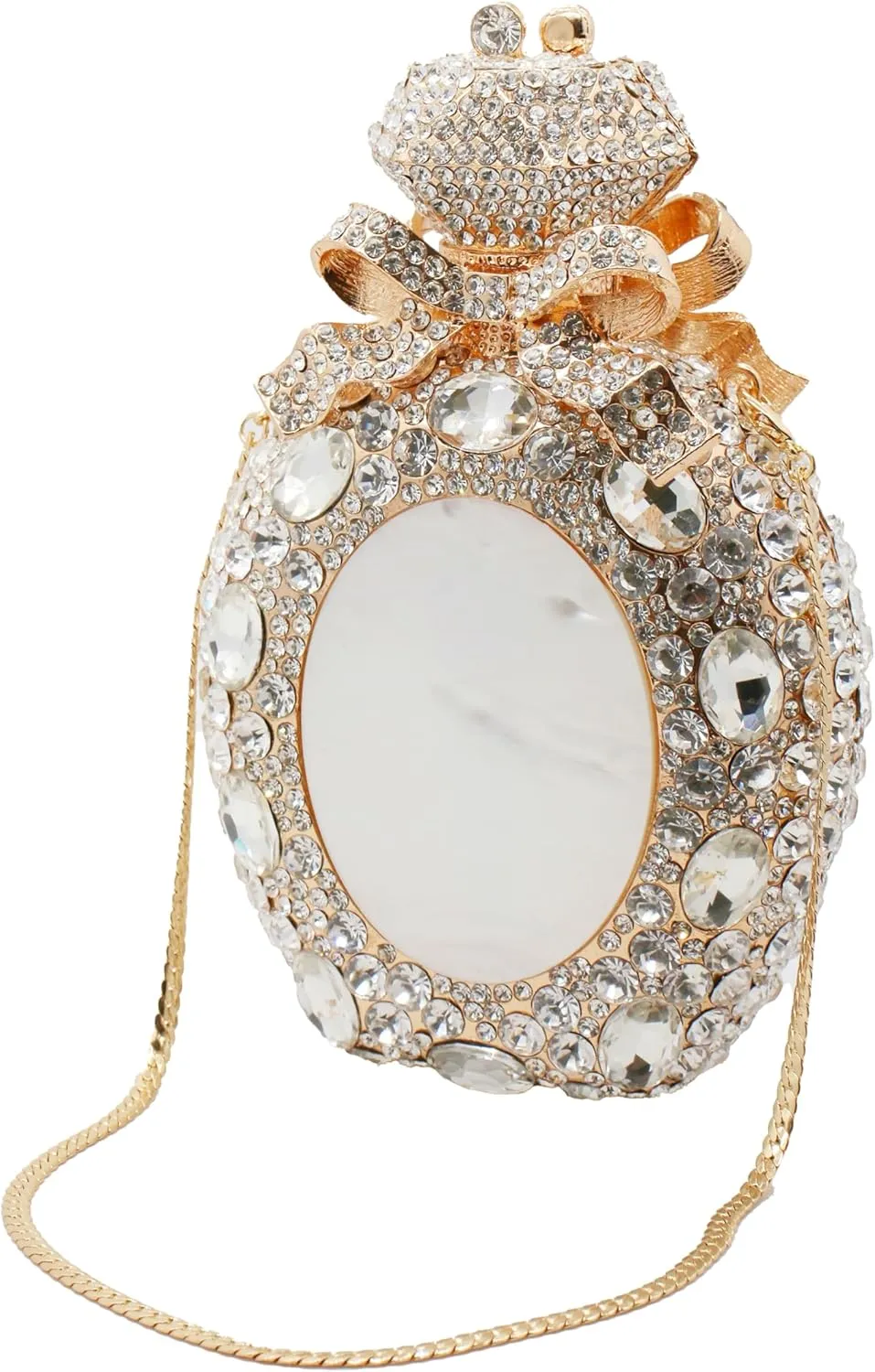 Women Rhinestone Perfume Bottle Clutch Purse Luxury Shell Crystal Evening Bag Cute Diamond Wedding Party Handbag
