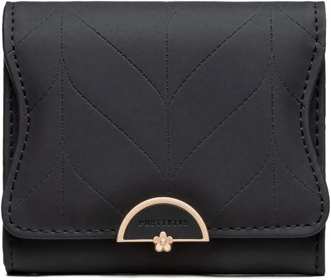 Womens Wallets Small Wallets for Women Slim Mini Wallet Cute Large Capacity, Black, Slim Wallet