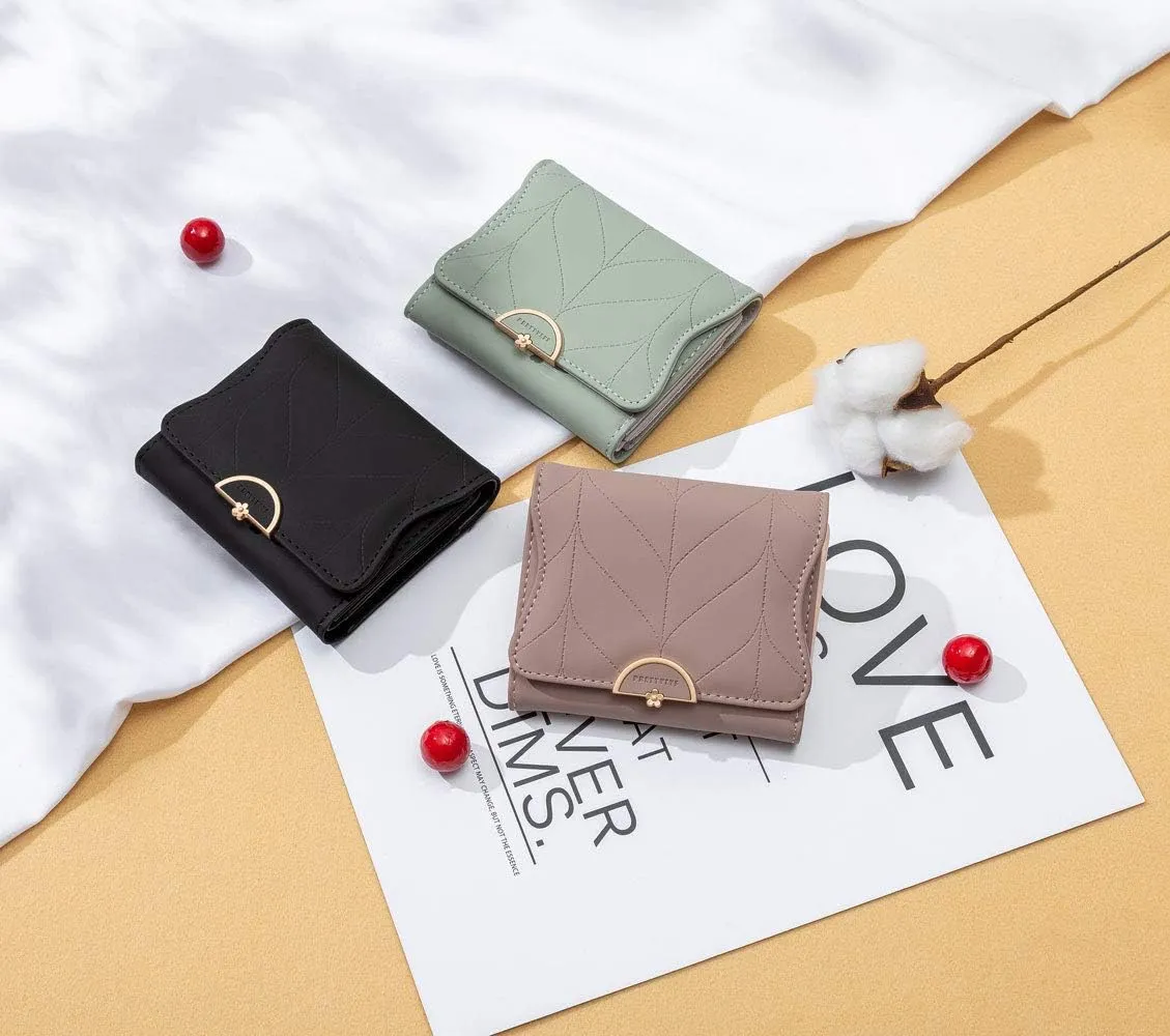 Womens Wallets Small Wallets for Women Slim Mini Wallet Cute Large Capacity, Black, Slim Wallet